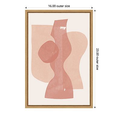 Amanti Art Peach Paper Cut Composition No 1 Framed Canvas Wall Art