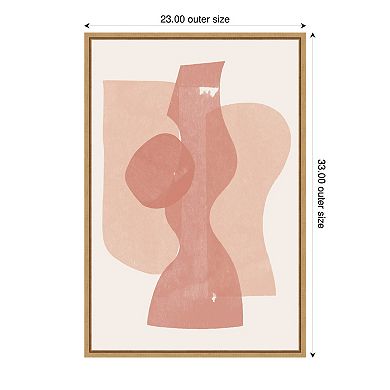 Amanti Art Peach Paper Cut Composition No 1 Framed Canvas Wall Art