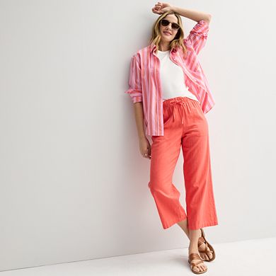 Petite Sonoma Goods For Life® Linen Wide Leg Ankle Pants
