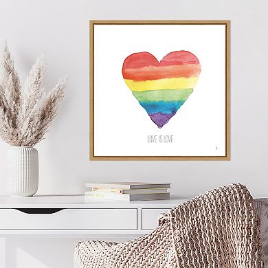 Amanti Art Rainbow Pride II Love Framed Canvas Wall Art
