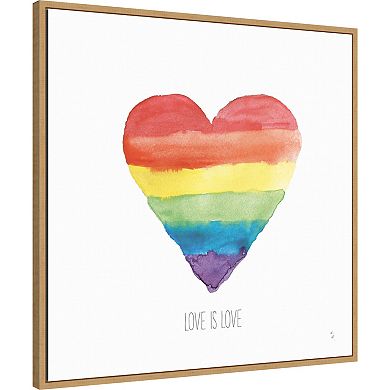 Amanti Art Rainbow Pride II Love Framed Canvas Wall Art