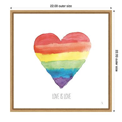 Amanti Art Rainbow Pride II Love Framed Canvas Wall Art