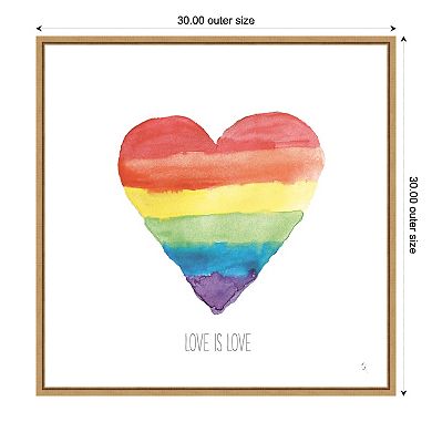 Amanti Art Rainbow Pride II Love Framed Canvas Wall Art