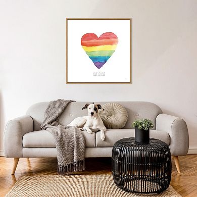 Amanti Art Rainbow Pride II Love Framed Canvas Wall Art
