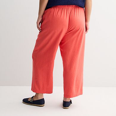 Plus Size Sonoma Goods For Life® Linen Wide Leg Ankle Pants