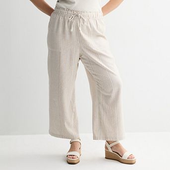 Plus Size Sonoma Goods For Life® Linen Wide Leg Ankle Pants