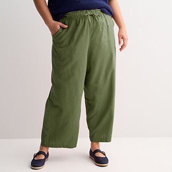 Plus Size Sonoma Goods For Life® Linen Wide Leg Ankle Pants
