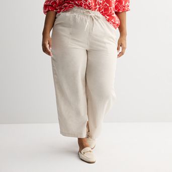 Plus Size Sonoma Goods For Life® Linen Wide Leg Ankle Pants
