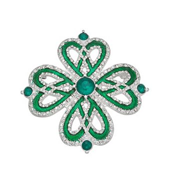 Napier Silver Tone Shamrock Pin