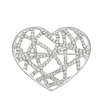 Napier Silver Tone Heart Pin