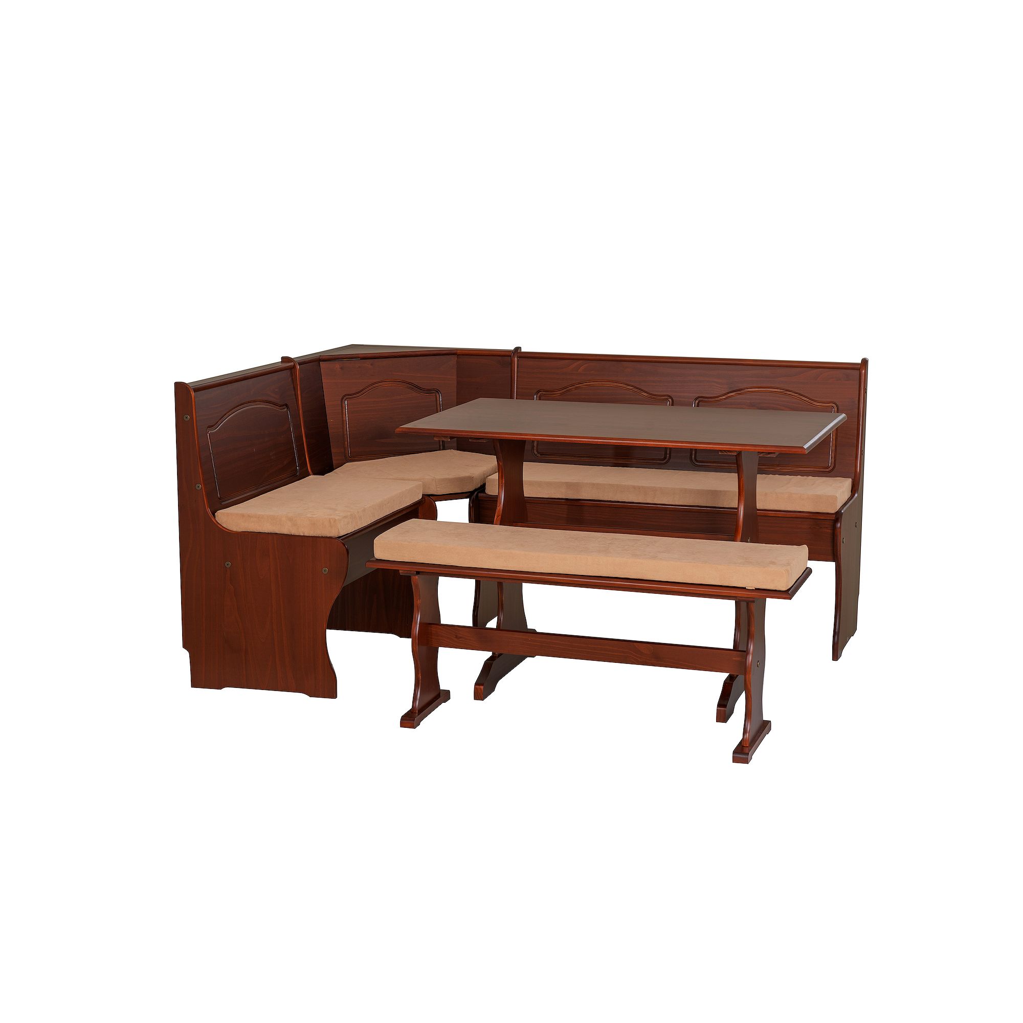 Linon Chelsea Nook with Cushion Set, Brown Beige