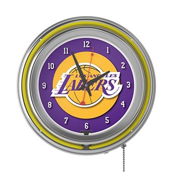 Trademark Gameroom Los Angeles Lakers Logo Retro Neon Wall Clock