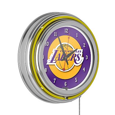 Trademark Gameroom Los Angeles Lakers Logo Retro Neon Wall Clock