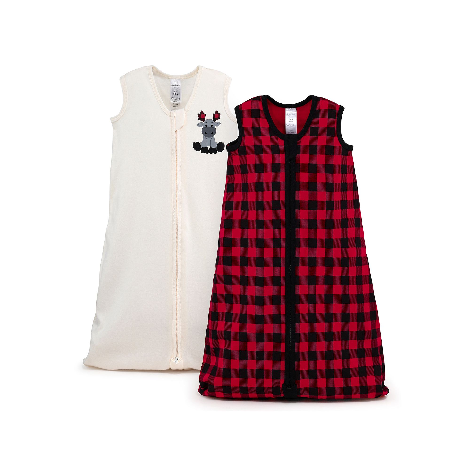 The Peanutshell 2-Pack Sleepbags, Buffalo Plaid Sm