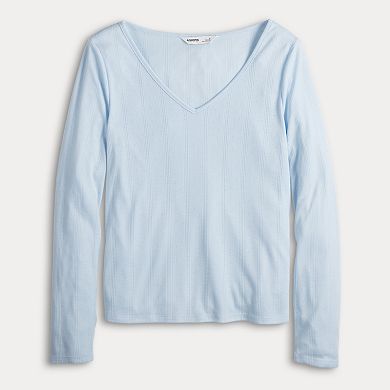 Women's Sonoma Goods For Life® Pointelle Sleep Long Sleeve Top
