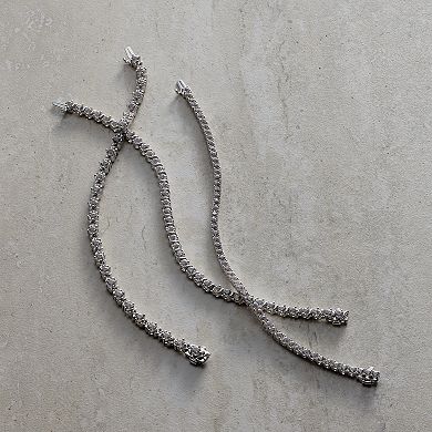 Gemstone Brilliance Sterling Silver Gemstone & Lab-Created White Sapphire Adjustable Bracelet