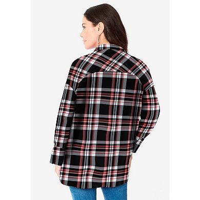 Roaman's Women's Plus Size Plaid Flannel Tunic