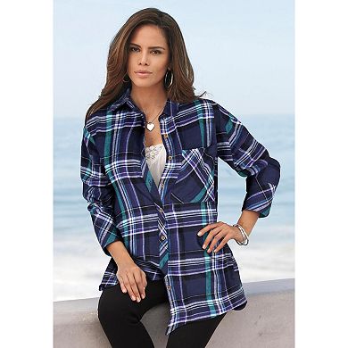 Roaman's Women's Plus Size Plaid Flannel Tunic