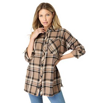 Roaman's Women's Plus Size Plaid Flannel Tunic