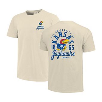 Men's Cream Kansas Jayhawks Comfort Colors Mascot Overlay T-Shirt