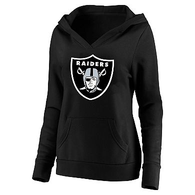 Women's Fanatics Maxx Crosby Black Las Vegas Raiders Plus Size Player Name & Number V-Neck Pullover Hoodie
