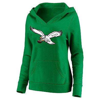Women's Fanatics Jalen Hurts Kelly Green Philadelphia Eagles Plus Size Player Name & Number V-Neck Pullover Hoodie
