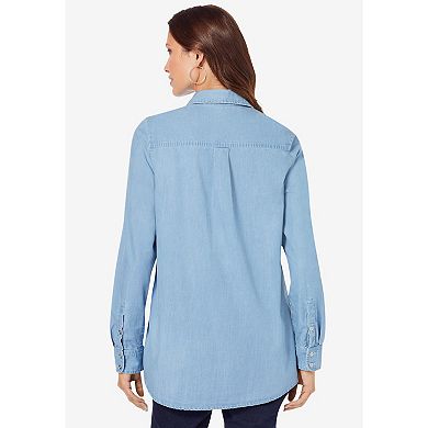Roaman's Women's Plus Size Olivia Denim Big Shirt