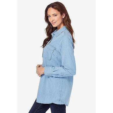 Roaman's Women's Plus Size Olivia Denim Big Shirt