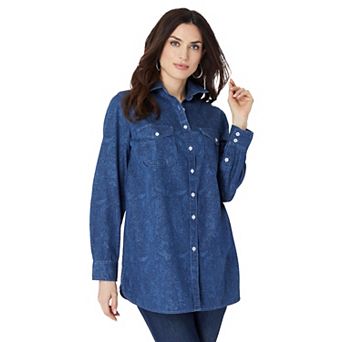 Roaman's Women's Plus Size Olivia Denim Big Shirt