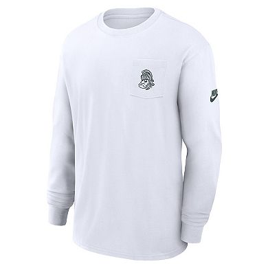 Men's Nike White Michigan State Spartans Legacy Max90 Pocket Long Sleeve T-Shirt
