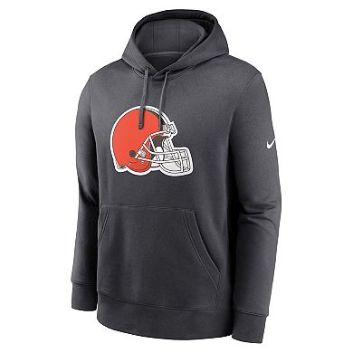 Men's Nike Anthracite Cleveland Browns Club Logo Pullover Hoodie