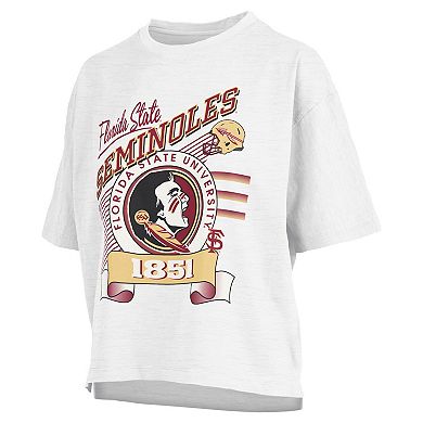 Women's Pressbox White Florida State Seminoles Rock & Roll Slub T-Shirt