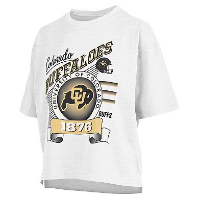 Women's Pressbox White Colorado Buffaloes Rock & Roll Slub T-Shirt
