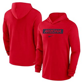 Men's Nike Red Arizona Wildcats Sideline Hoodie Performance Long Sleeve T-Shirt