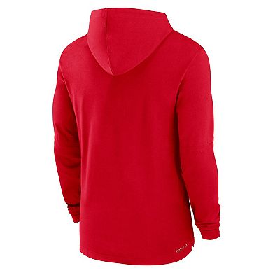Men's Nike Red Arizona Wildcats Sideline Hoodie Performance Long Sleeve T-Shirt