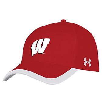 Men's Under Armour Red Wisconsin Badgers Sideline Blitzing Accent Adjustable Hat