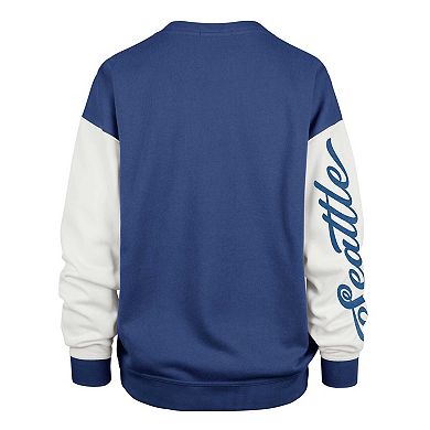 Women's '47 College Navy Seattle Seahawks Double Header Rise Andie Pullover Sweatshirt