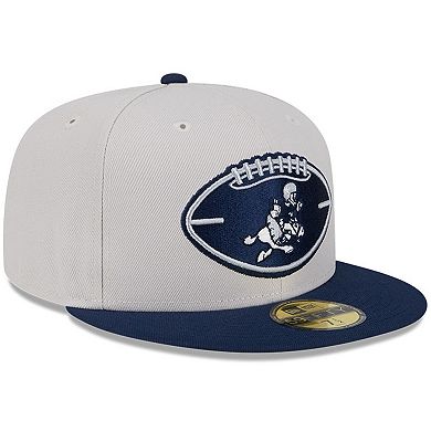 Men's New Era Stone/Navy Dallas Cowboys 2024 Sideline Historic 59FIFTY Fitted Hat