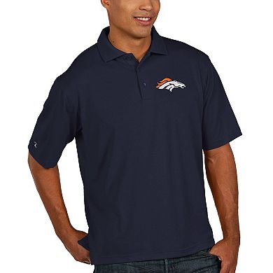 Antigua Denver Broncos Pique Xtra-Lite Polo - Navy