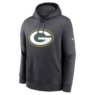 Men's Nike Anthracite Green Bay Packers Club Logo Pullover Hoodie