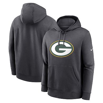Men's Nike Anthracite Green Bay Packers Club Logo Pullover Hoodie