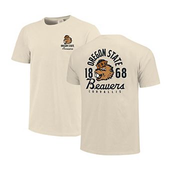 Men's Cream Oregon State Beavers Comfort Colors Mascot Overlay T-Shirt