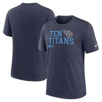 Men's Nike Navy Tennessee Titans Overlap Lockup Tri-Blend T-Shirt