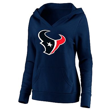Women's Fanatics C.J. Stroud Navy Houston Texans Plus Size Player Name & Number V-Neck Pullover Hoodie