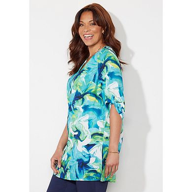 Catherines Women's Plus Size Petite Uptown Tunic Blouse