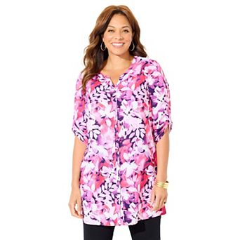Catherines Women's Plus Size Petite Uptown Tunic Blouse