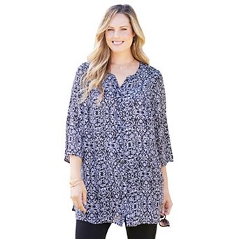Catherines Women's Plus Size Petite Uptown Tunic Blouse