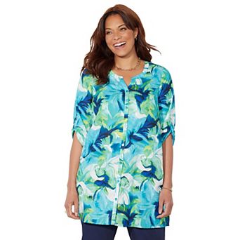 Catherines Women's Plus Size Petite Uptown Tunic Blouse
