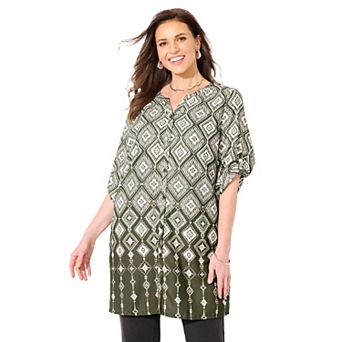 Catherines Women's Plus Size Petite Uptown Tunic Blouse