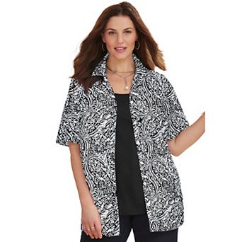 Catherines Women's Plus Size Petite Timeless Short Sleeve Blouse